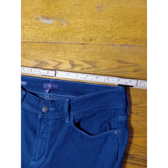 NYDJ Jeans 12 Womens BLUE MARILYN STRAIGHT Preowned Summer Winter Casual Work - Picture 7 of 11